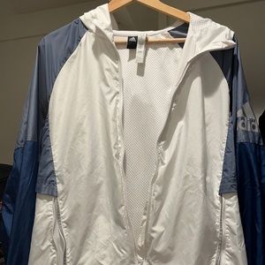 Adidas Mesh Windbreaker Hoodie Blue/White